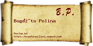 Bogáts Polina névjegykártya